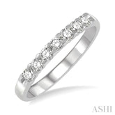 1/3 Ctw 7 Stone Round Cut Diamond Wedding Band in 14K White Gold