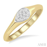 1/10 Ctw Pear Shape Lovebright Diamond Ring in 14K Yellow and White Gold