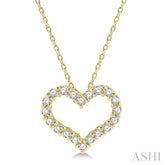1/4 Ctw Heart Shape Round Cut Diamond Pendant With Chain in 14K Yellow Gold