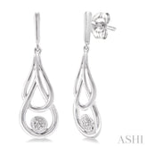 1/50 Ctw Single Cut Diamond Fashion Earrings in Sterling Silver