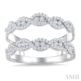 3/4 Ctw Round Cut Diamond Insert Ring in 14K White Gold