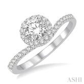 1/3 Ctw Diamond Semi-mount Engagement Ring in 14K White Gold