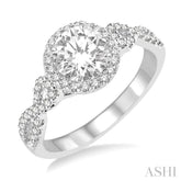 1/3 Ctw Diamond Semi-mount Engagement Ring in 14K White Gold