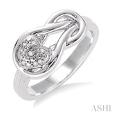 1/50 Ctw Heart Shape Round Cut Diamond Fashion Ring in Sterling Silver