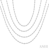 5 1/2 Ctw Bezel Set Round Cut Diamond Layered 60-Inch Necklace in 14K White Gold