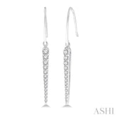1/4 Ctw Icicle Shape Round Cut Diamond Hanging Earrings in 14K White Gold
