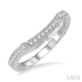 1/6 Ctw Round Diamond Wedding Band with Vintage Detailing in 14K White Gold