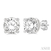 2 Ctw Diamond Stud Earrings in 14K White Gold