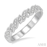 1/10 Ctw Slanted Conjoined Pods Round Cut Diamond Stack Band in 14K White Gold
