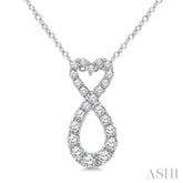 1/4 Ctw Heart Shape Round Cut Diamond Infinity Fashion Pendant With Chain in 10K White Gold