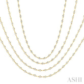 7 Ctw Bezel Set Round Cut Diamond Layered 60-Inch Necklace in 14K Yellow Gold