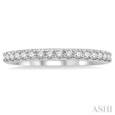 1/3 Ctw Round Cut Diamond Wedding Band in 14K White Gold