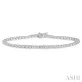 1 Ctw Round Cut Diamond Tennis Tulip Bracelet in 14K White Gold