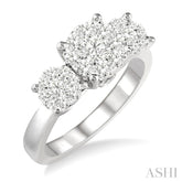 1/2 Ctw Lovebright Round Cut Diamond Ring in 14K White Gold