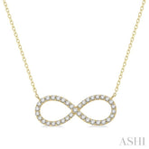 1/2 Ctw Round Cut Diamond Infinity Pendant With Chain in 14K Yellow Gold