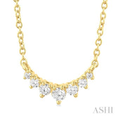 1/8 Ctw Graduated Diamond Smile Petite Necklace in 10K Yellow Gold