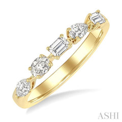 1/2 Ctw Mixed Shape Diamond Cut Fashion Band in 14K Yellow Gold