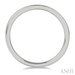 1/10 Ctw Round Cut Diamond Inlay Wedding Band in 14K White Gold