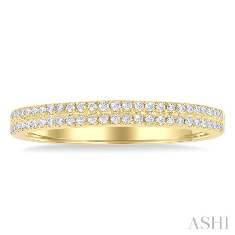 1/5 Ctw Double Row Round Cut Diamond Fashion Ring in 10K Yellow Gold