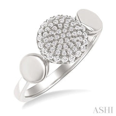 1/4 Ctw Round Shape Pave Set Round Cut Diamond Ring in 10K White Gold