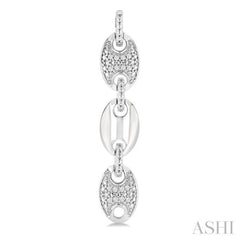 1/10 Ctw Mariner Link Single Cut Diamond Fashion Earrings in Sterling Silver