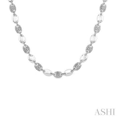 1/4 Ctw Mariner Link Single Cut Diamond Necklace in Sterling Silver