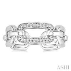 1/20 Ctw Bold Round Cut Diamond Paperclip Ring in Sterling Silver