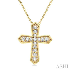 .15CTRD DM CROSS PD YG 10K-G+CH*