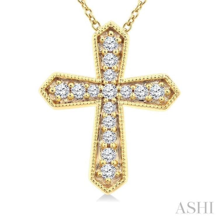 .15CTRD DM CROSS PD YG 10K-G+CH*