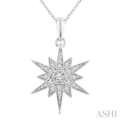 .25CTRDDM STAR BROOCH  PD WG 10K-G+CH*
