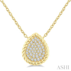 .20CTRDDM PAVE PEAR ROPE PD YG 10K-G+CH*