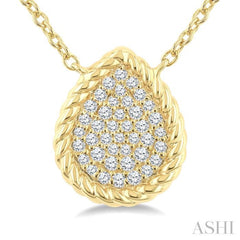 .20CTRDDM PAVE PEAR ROPE PD YG 10K-G+CH*