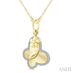 .15CTRDDM BUTERFLY CHARM PD YW 10K-G+CH*