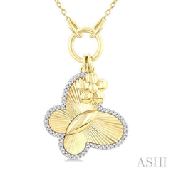 .15CTRDDM BUTERFLY CHARM PD YW 10K-G+CH*
