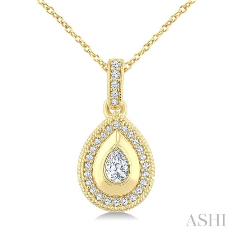 .25CTTWDM PEAR-SH ARTDECO PD YG14K-G+CH*