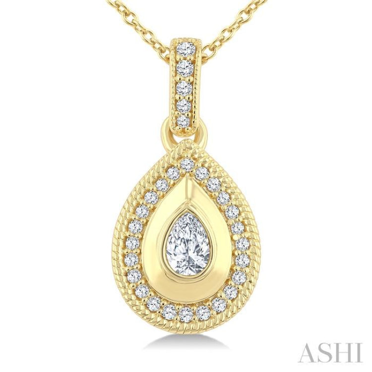 .25CTTWDM PEAR-SH ARTDECO PD YG14K-G+CH*