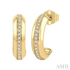 .15CTRDDM BOLD HALF HOOP ER YG 10K-G*