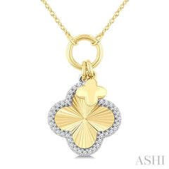 .15CTRDDM CLOVER CHARM PD YW 10K-G+CH*