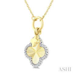 .15CTRDDM CLOVER CHARM PD YW 10K-G+CH*
