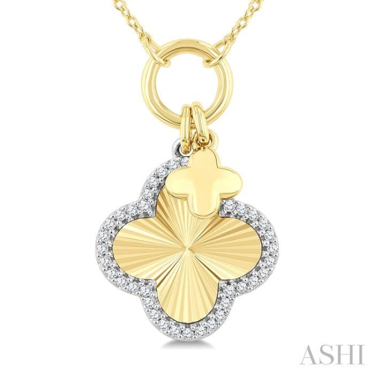 .15CTRDDM CLOVER CHARM PD YW 10K-G+CH*