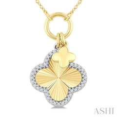 .15CTRDDM CLOVER CHARM PD YW 10K-G+CH*