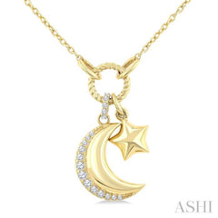 .12CTRDDM MOON CHARM PD YG 10K-G+CH*