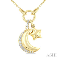 .12CTRDDM MOON CHARM PD YG 10K-G+CH*