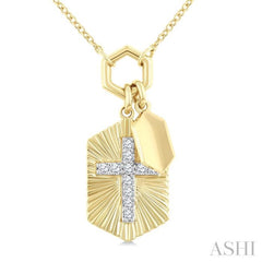.12CTRDDM CROSS CHARM PD YW 10K-G+CH*