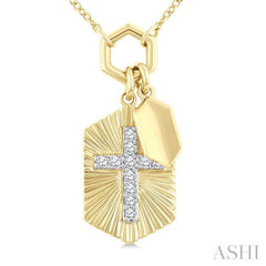 .12CTRDDM CROSS CHARM PD YW 10K-G+CH*