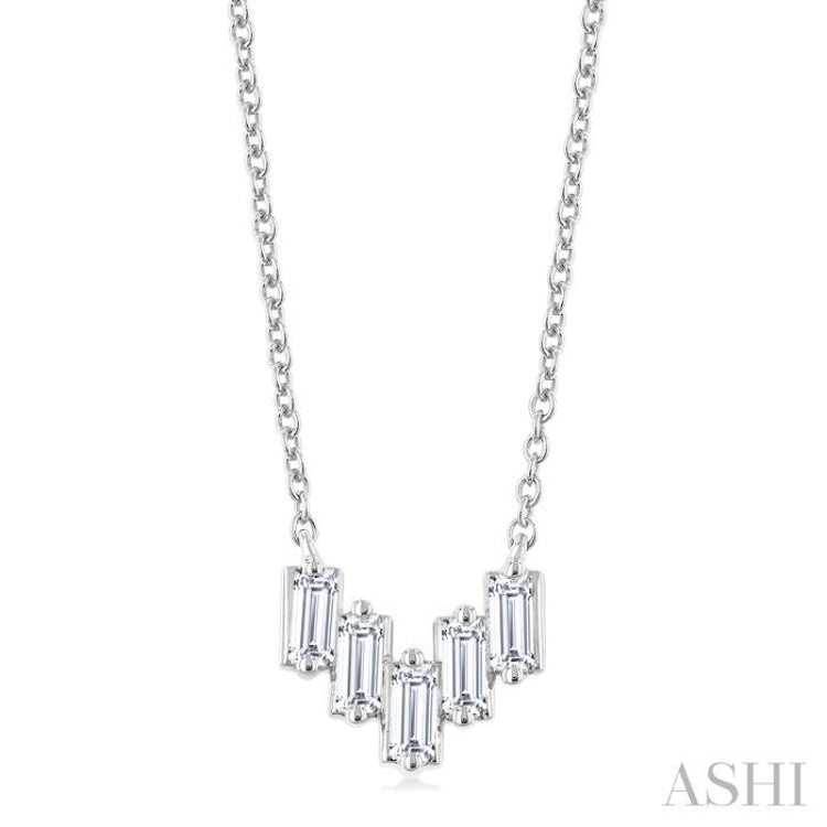 .25CTBGDM PETI BAGUET SHAP NK WG 14K-G*