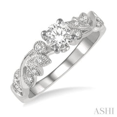 1/10 ctw Diamond Semi-Mount Engagement Ring in 14K White Gold