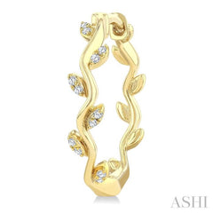 .10CTRDDM LTWT LEAF HOOP ER YG 10K-S*