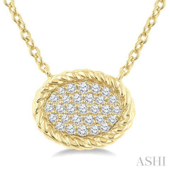 .20CTRDDM PAVE OVAL ROPE PD YG 10K-G+CH*