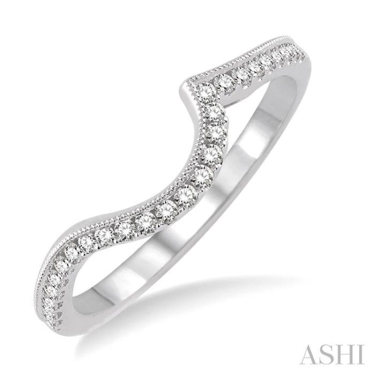 1/5 ctw Round Cut Diamond Wedding Band in 14K White Gold